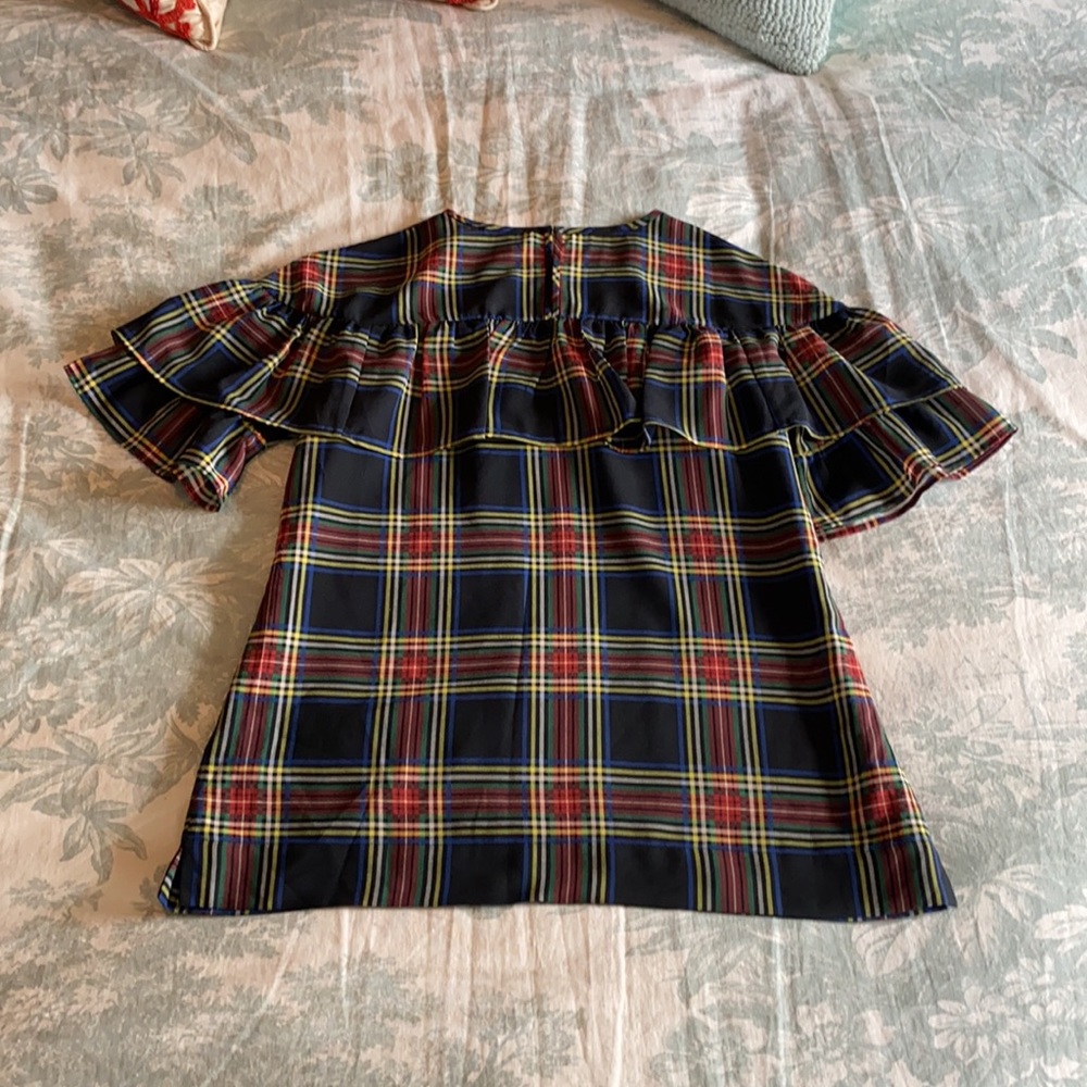 J Crew Edie Top in Stewart Tartan Plaid - Picture 8 of 11
